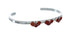 Sterling Silver Coral Zuni Heart Inlay Baby Cuff Bracelet JX130697